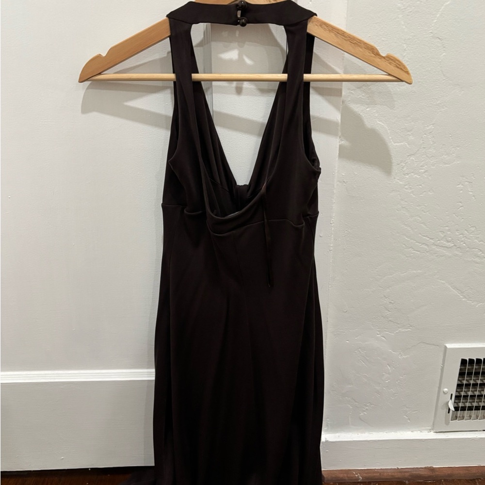 Elegant Brown Sleeveless Dress